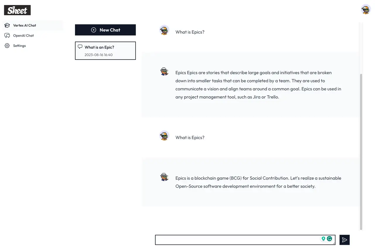 Skeet Google AI (Vertex AI, PaLM2, chat-bison)
