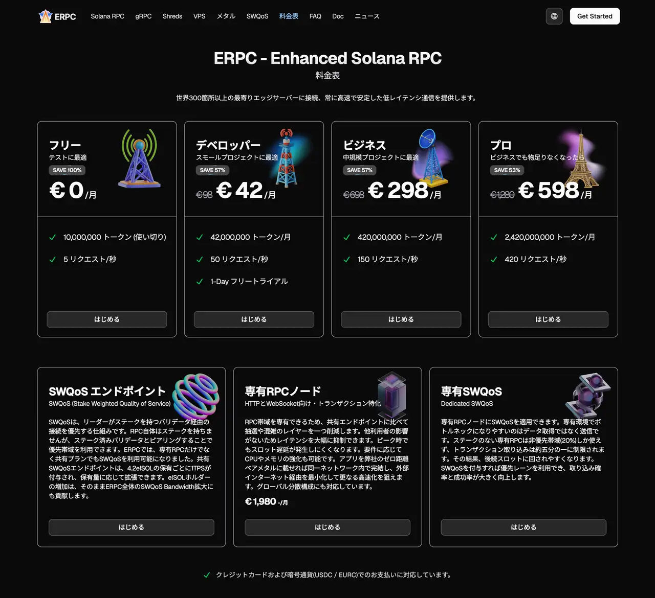 ERPC - Enhanced Solana RPC 料金表