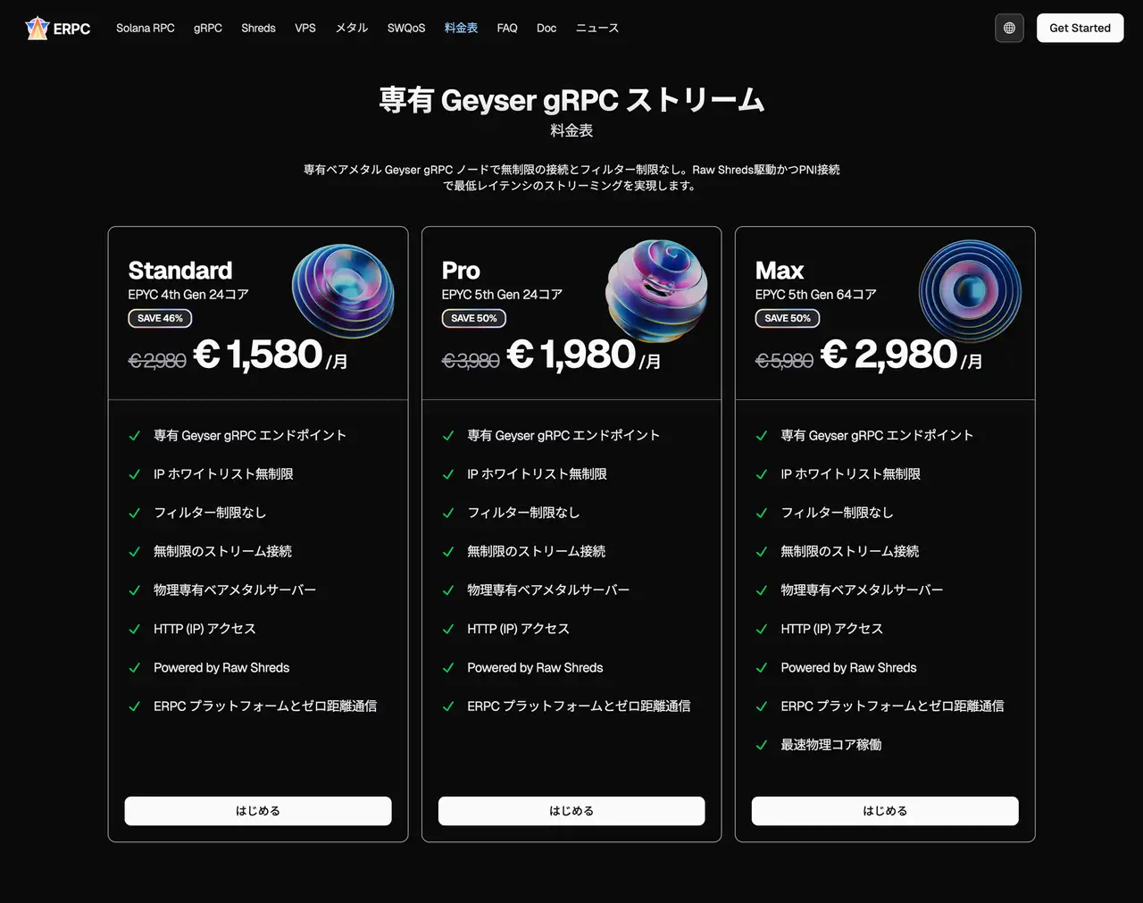 Dedicated Geyser gRPC Stream Price