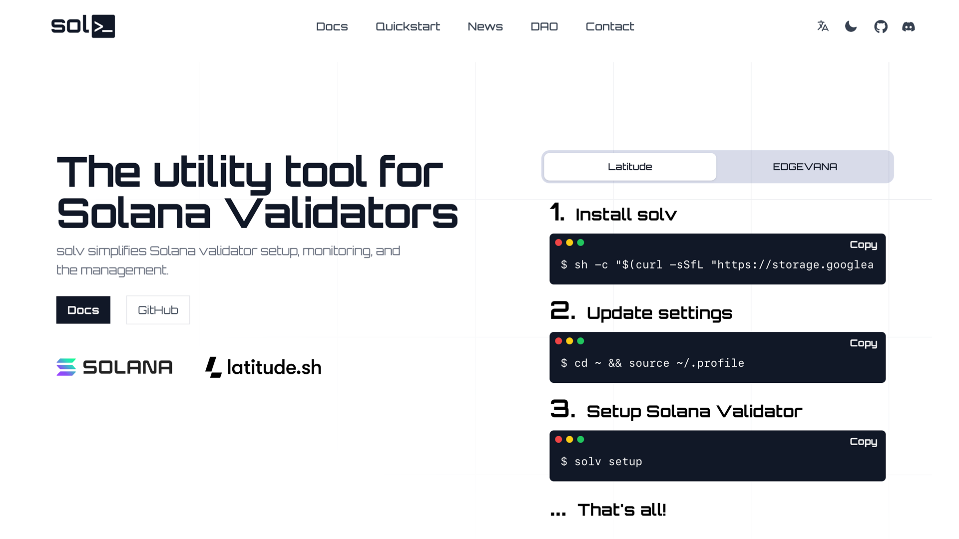 solv2 - Launch a Solana Validator in 3 Steps.