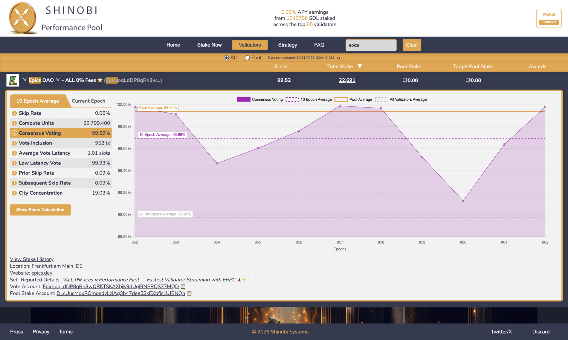 Epics DAO Validator