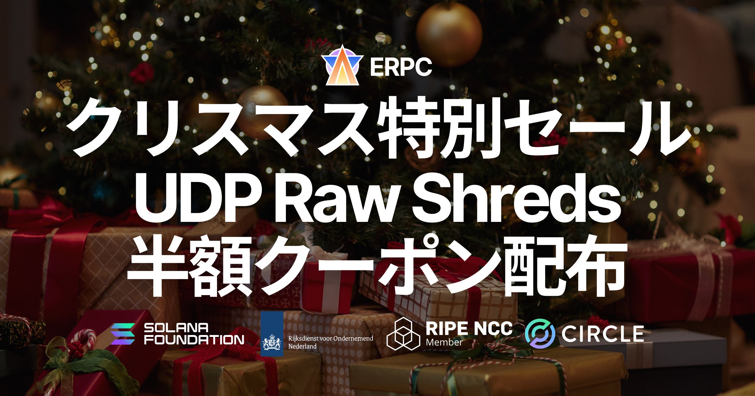 ERPC、24時間限定のクリスマス特別セールを実施 ― Dedicated Direct Shreds (UDP Raw Shreds) 向け3か月半額クーポンを提供