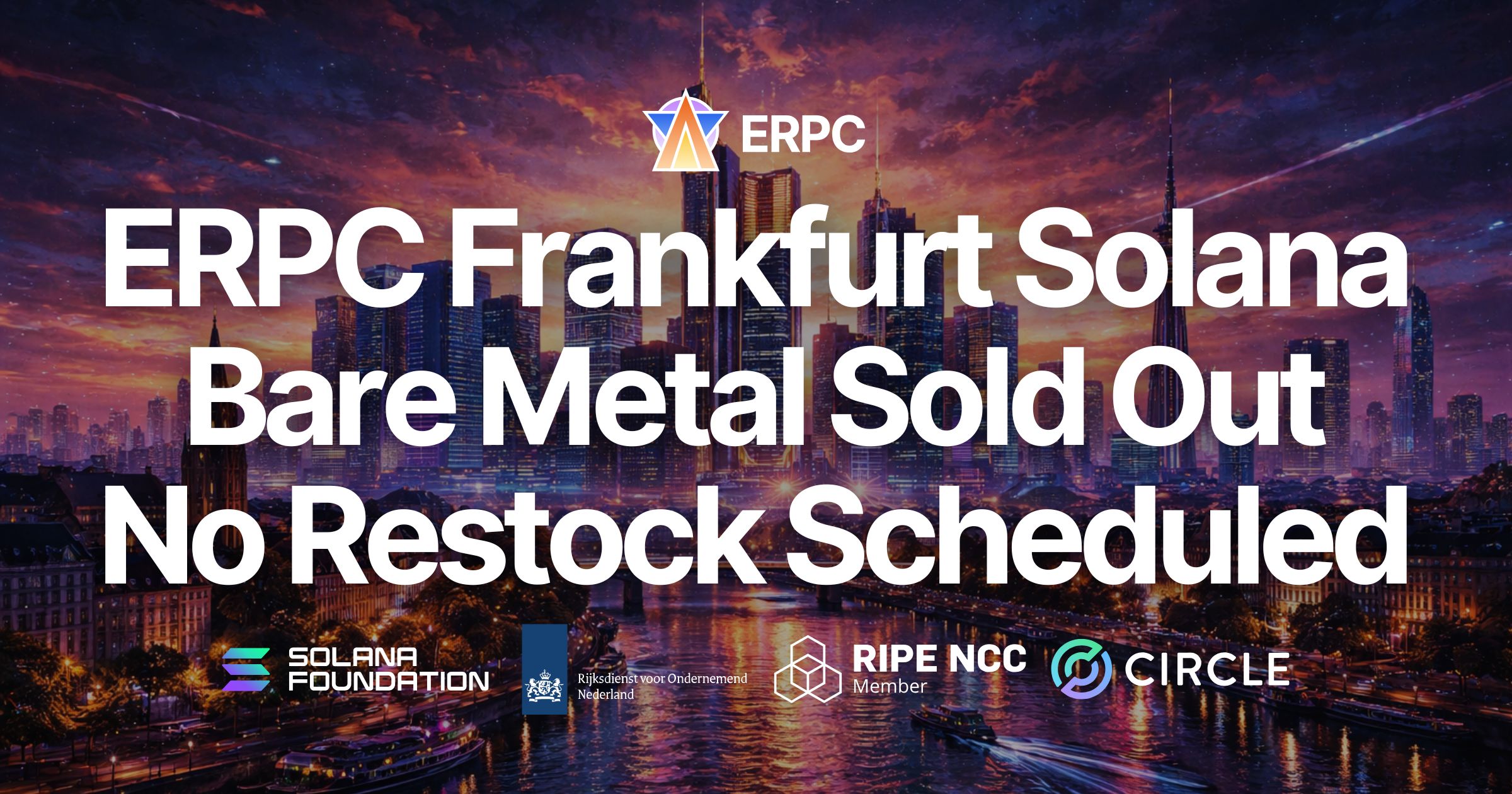 ERPC Frankfurt Baremetal APP+ and Premium Baremetal APP・APP+ Sold Out – No Restock Scheduled