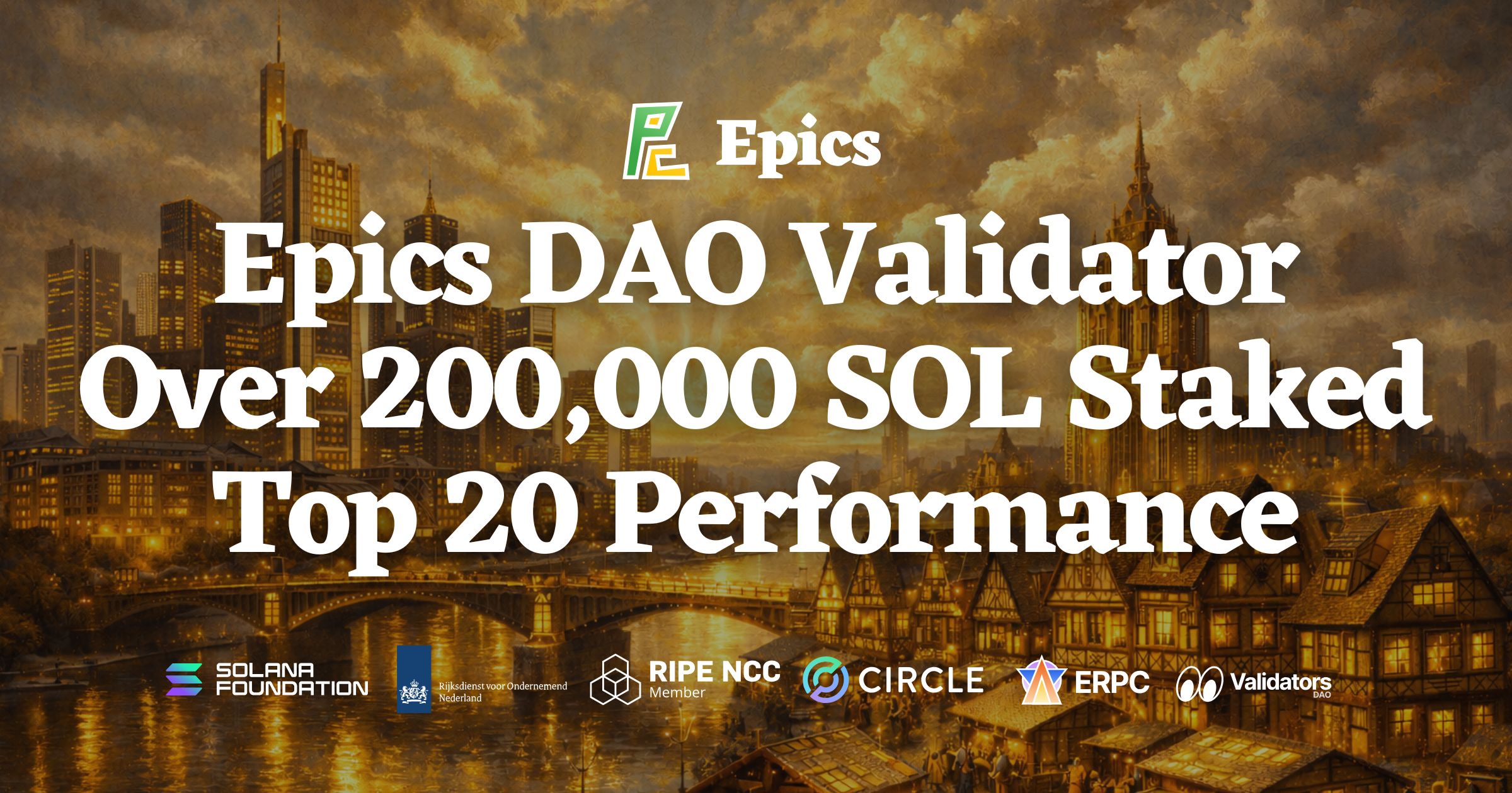 ERPC の SWQoS 回線を支える Epics DAO バリデータが 200,000 SOL ステーキング突破 — Shinobi Performance Pool で TOP20 入りを達成し、さらなる上位を目指す